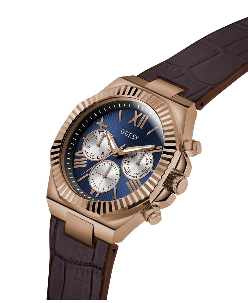 Guess Men's Brown Multi-Function Watch, 44mm