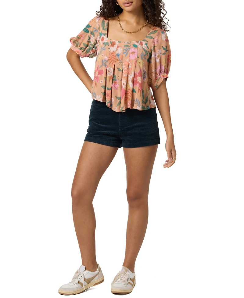 O'Neill Women's Aubrielle Floral Print Short Sleeves Top