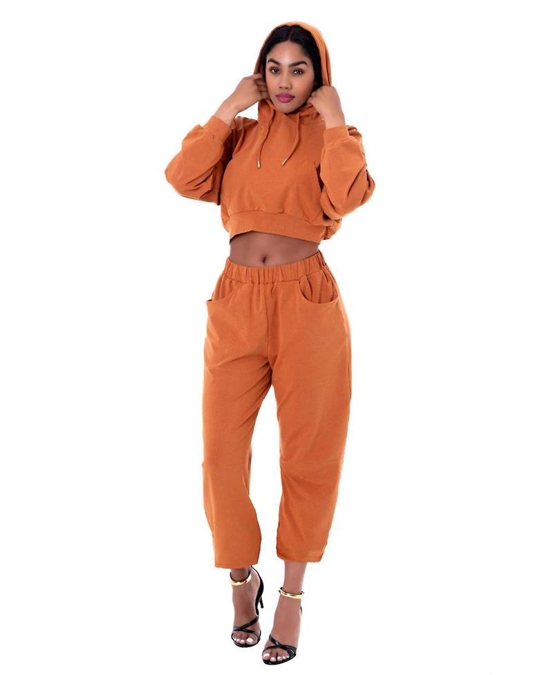Dai Moda Women's Toni Oversized Crop Hoodie