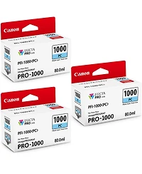 Canon 3 Pack Pfi-1000PC Photo Cyan Lucia Pro ink for imagePROGRAF Pro-1000