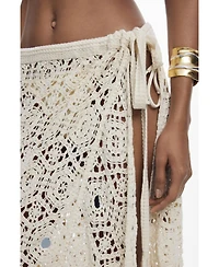 Desigual Women's Crochet wrap skirt mandalas