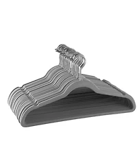 Elama Home 30 Piece Velvet Slim Profile Heavy Duty Felt Hangers with Stainless Steel Swivel Hooks