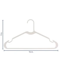 Elama Home 50 Piece Plastic Hanger Set with Notched Shoulders in White