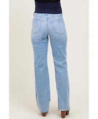 Pinkblush Maternity Light Blue 90'S Vintage Super High Rise Flare Maternity Jeans