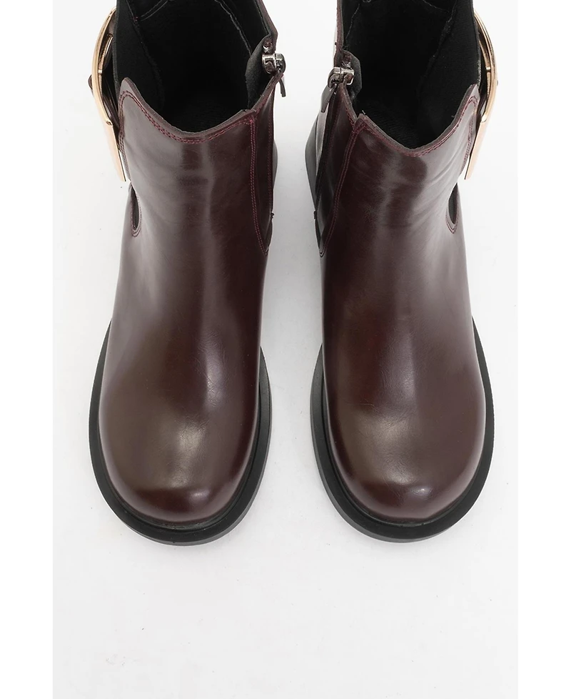 Prologue Shoes Moriah Buckle Block Heel Boot (Women)