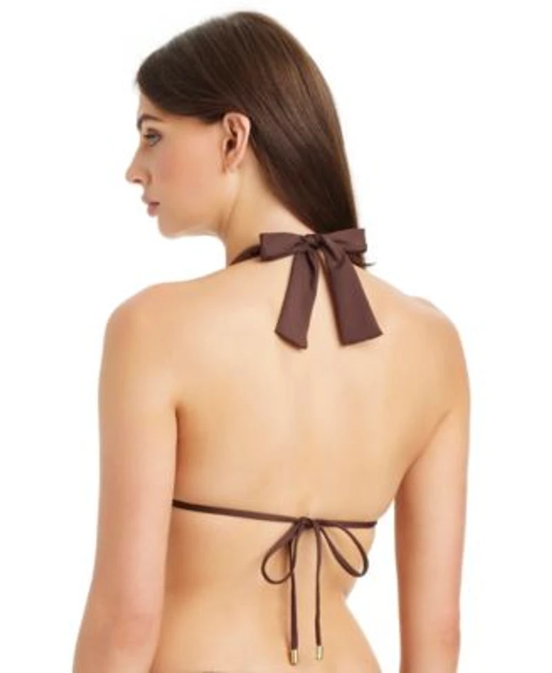 Sanctuary Sea Crochet Halter Tall Triangle Swim Bra Hipster Swim Briefs