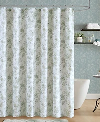 Laura Ashley Walled Garden Tonal Floral Shower Curtain