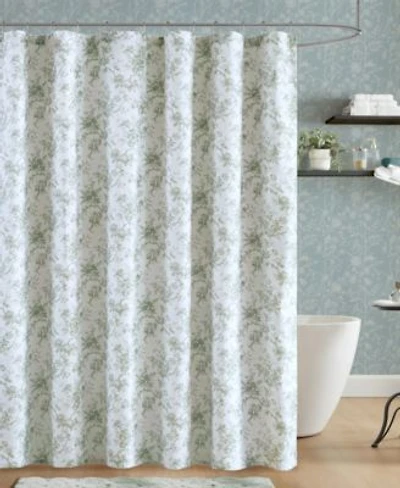 Laura Ashley Walled Garden Tonal Floral Shower Curtain