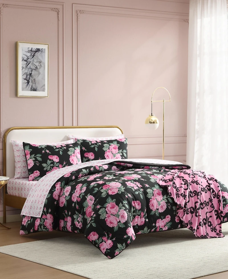 Betsey Johnson Garden Floral Printed Microfiber 6-Pc. Comforter Set, Twin