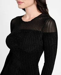 Guess Women's Rowena Long Sleeve Rib Chenille Dress