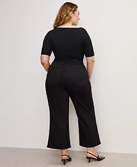 Good American Women's Cropped Palazzo Jeans