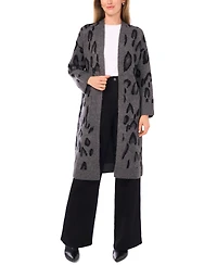 Vince Camuto Women's Long Sleeve Animal Print Cardigan