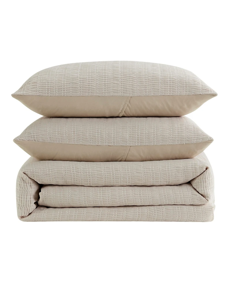 Kenneth Cole New York Stitched Gauze Jacquard -Pc. Duvet Cover Set