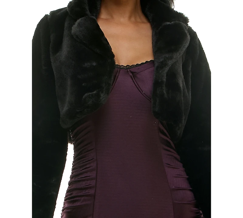 Bcx Juniors' Cropped Faux Fur Jacket