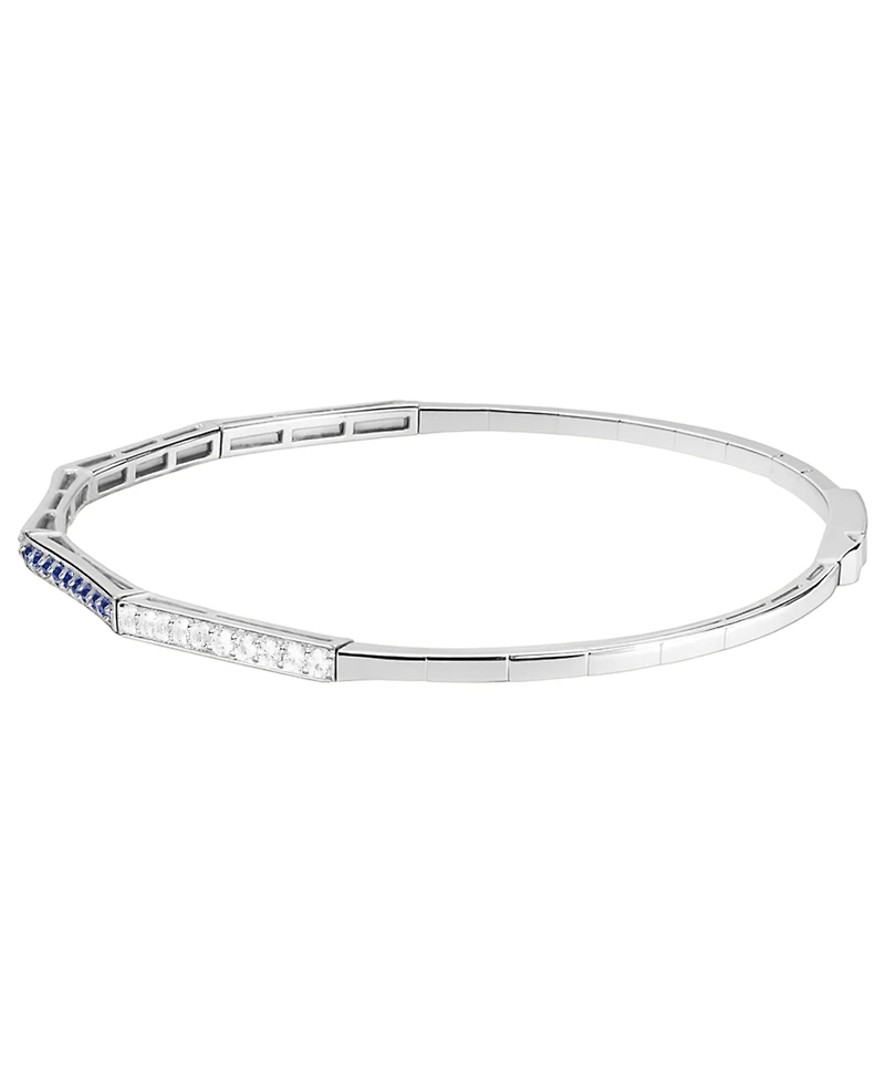 Macy's Lab-Grown Sapphire (1/2 ct. t.w.) and Lab-Grown White Sapphire (1/3 ct. t.w.) Bangle in Sterling Silver