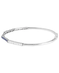 Macy's Lab-Grown Sapphire (1/2 ct. t.w.) and Lab-Grown White Sapphire (1/3 ct. t.w.) Bangle in Sterling Silver