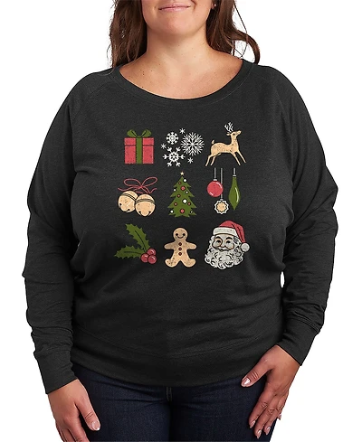Hybrid Apparel Christmas Icons Women's French Terry Long Sleeve Shirt