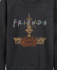 Hybrid Apparel Friends Logo Fountain and Couch Women's French Terry Long Sleeve Shirt