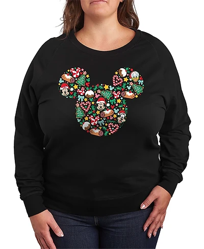 Hybrid Apparel Disney Mickey and Friends Christmas Women's French Terry Long Sleeve Shirt