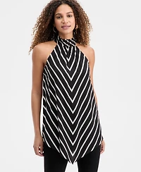 I.n.c. International Concepts Women's Chevron Point-Hem Halter Top, Macy's Exclusive