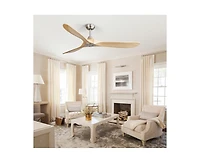 60-inch Modern Sand Nickel 3-Blade Ceiling Fans with Intelligent Remote Control and Timing Function