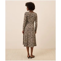 Pact Women's Organic Cotton Fit & Flare Faux Wrap Dress