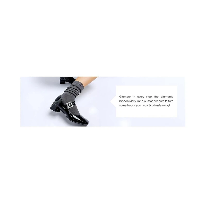 Abeba Diamante Brooch Metallic Mary Jane Pumps