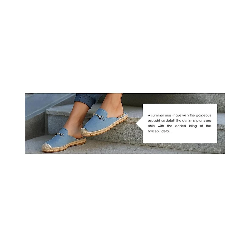 Midori Denim Slip-On Mules