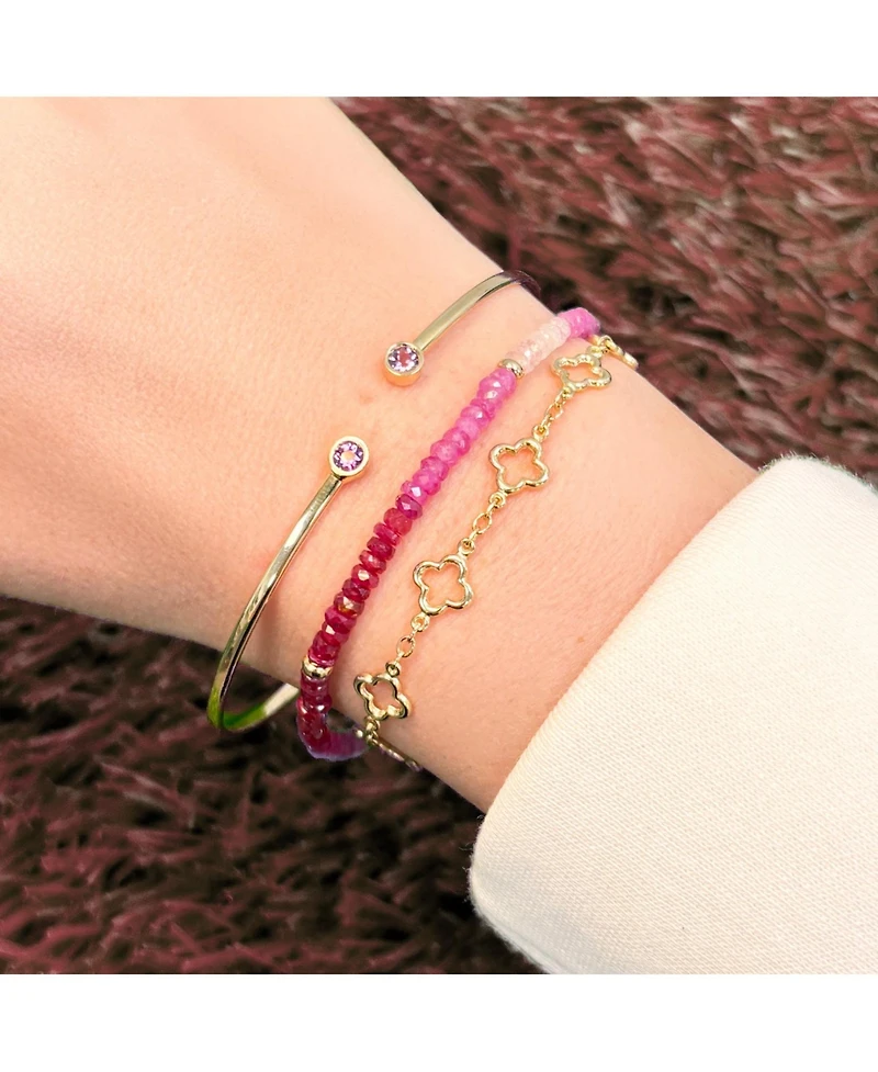 The Lovery Ruby Ombre Bead Bracelet 14K Gold