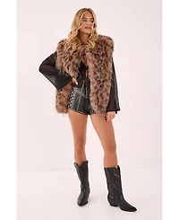 Nasty Gal Women's Leopard Print Faux Fur Gilet