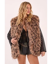 Nasty Gal Women's Leopard Print Faux Fur Gilet