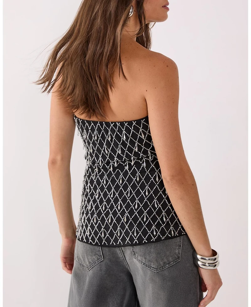 Nasty Gal Droplet Embellished Longline Bustier Top