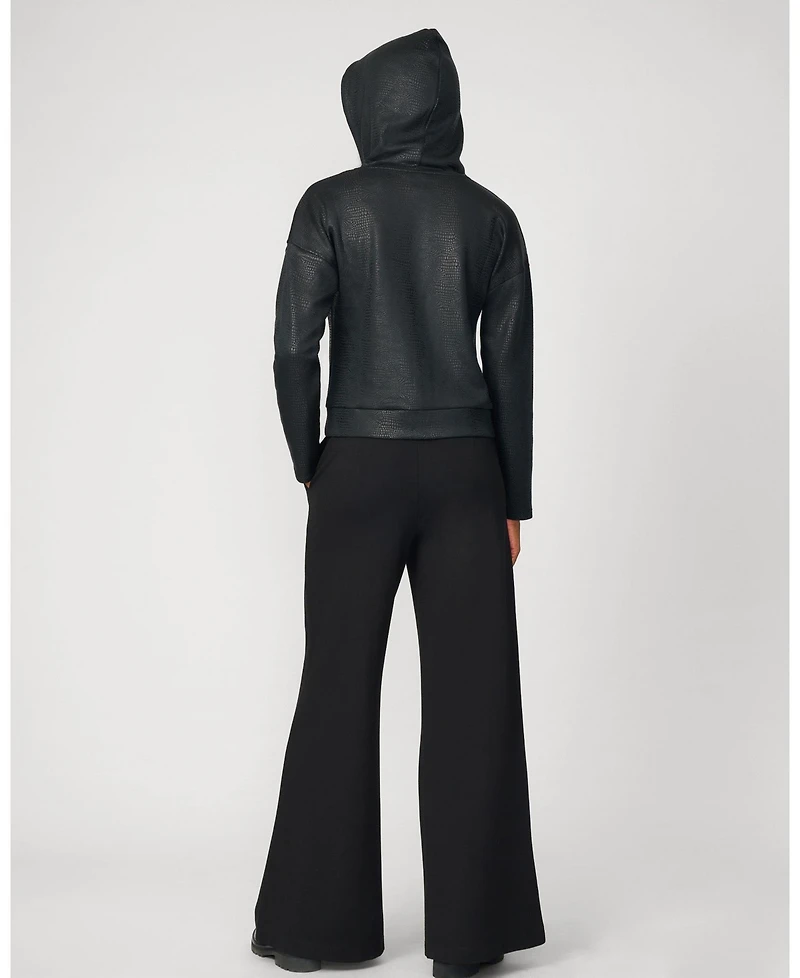 Cable & Gauge Women's Coated Bubble Hem Hoodie