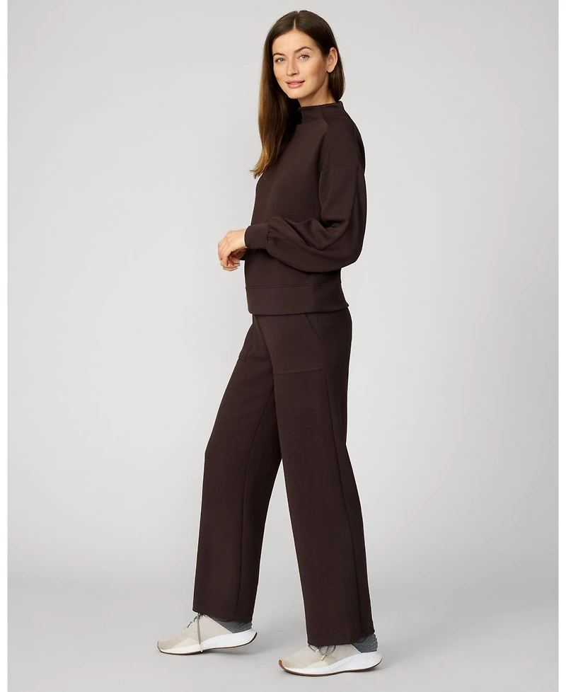 Cable & Gauge Women's Mockneck Modal Top Wide Leg Pant