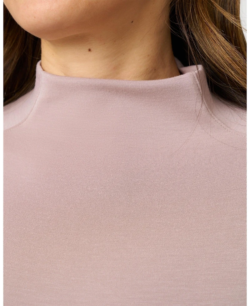 Cable & Gauge Women's Mockneck Modal Top & Wide Leg Pant