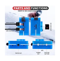 Sound Around Gear Pro Sports Action Camera 1080P Mini Camcorder 12MP 2.4" Touch Screen Waterproof Case with Wireless Remote Control