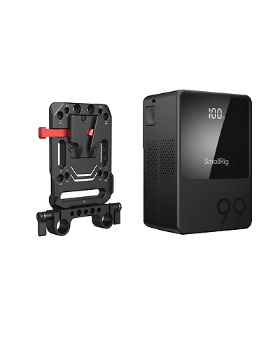 SmallRig VB99 Mini Rechargeable V-Mount Battery with 15mm Dual Rod Clamp Battery Plate