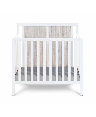 Forest'nSky Mini Crib with Mattress Pad in Midnight Blue and Vintage Walnut