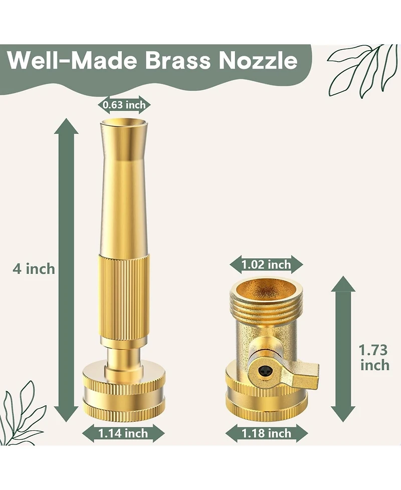 Twinkle Star 4-Pack Heavy Duty Brass Adjustable Twist Hose Nozzle