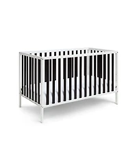 Forest'nSky Deux Remi Island 4-in-1 Convertible Crib in White and Black with Modern Slatted Design