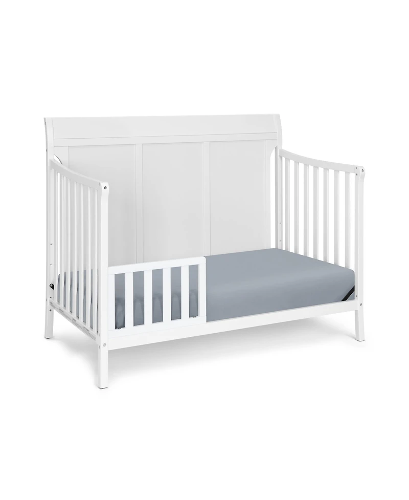 Forest'nSky Classic White 4-in-1 Convertible Crib with Sleek Lines and Toddler Bed Conversion