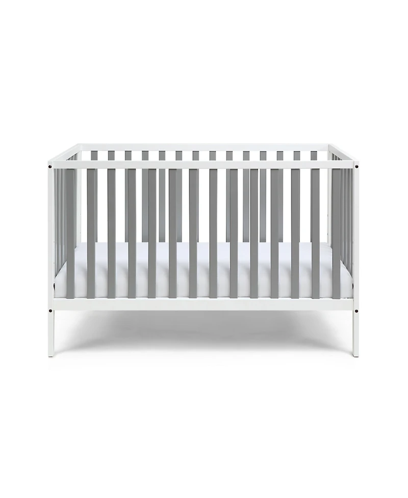 Forest'nSky White and Gray 3-in-1 Island Convertible Crib with Adjustable Mattress Support