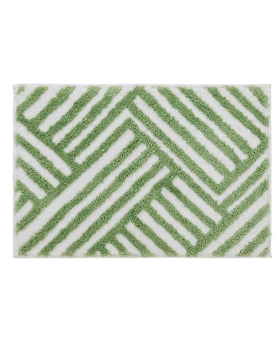 Vcny Home Geometric Lines Tufted Bath Rug, 18" x 27"