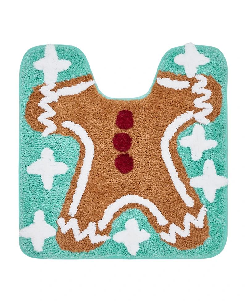 Vcny Home Gingerbread Man Holiday Bath Rug Set, 2 Count