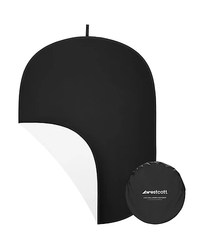 Westcott 5x6.5' Collapsible 2-In-1 Backdrop, Black & White