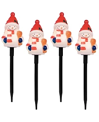 Northlight 16" Jolly Snowmen Christmas Pathway Markers, Set of 4