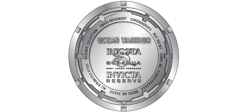 Invicta Men's 47852 Reserve Quartz 3 Hand Black, Blue Dial Watch