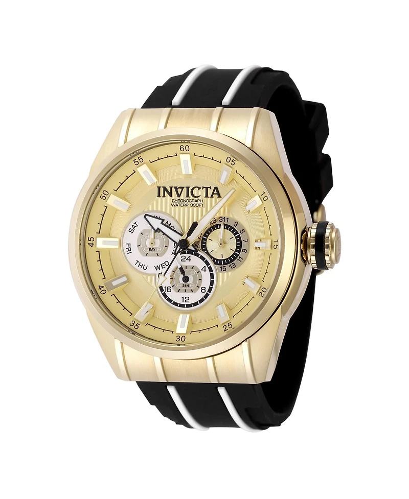 Invicta Men's 49056 Speedway Quartz Chronograph Gold, White Dial Watch
