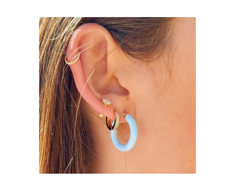 Sasha Blue Enamel Hoops