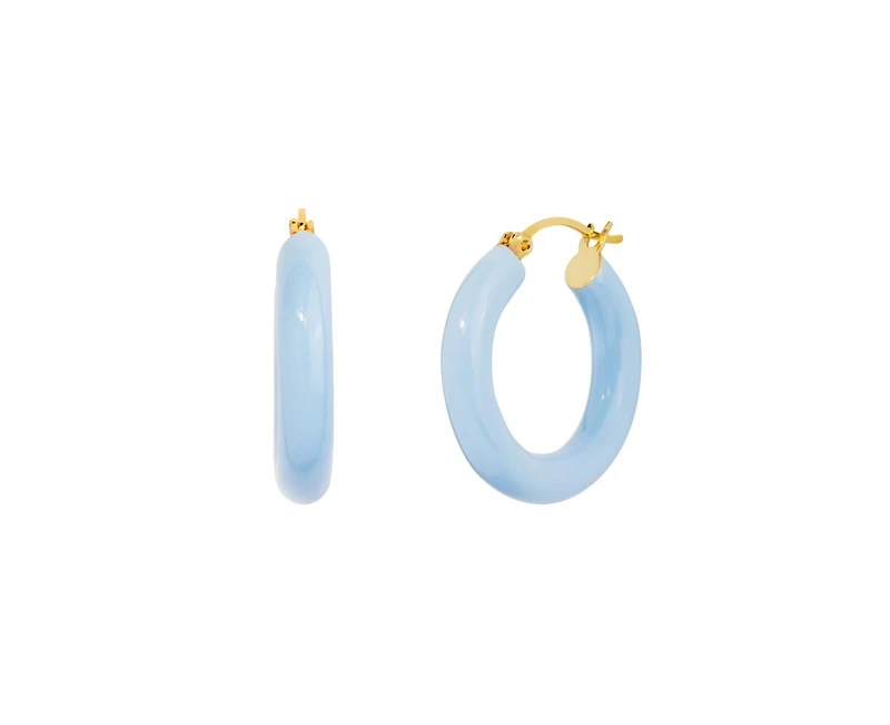 Sasha Blue Enamel Hoops